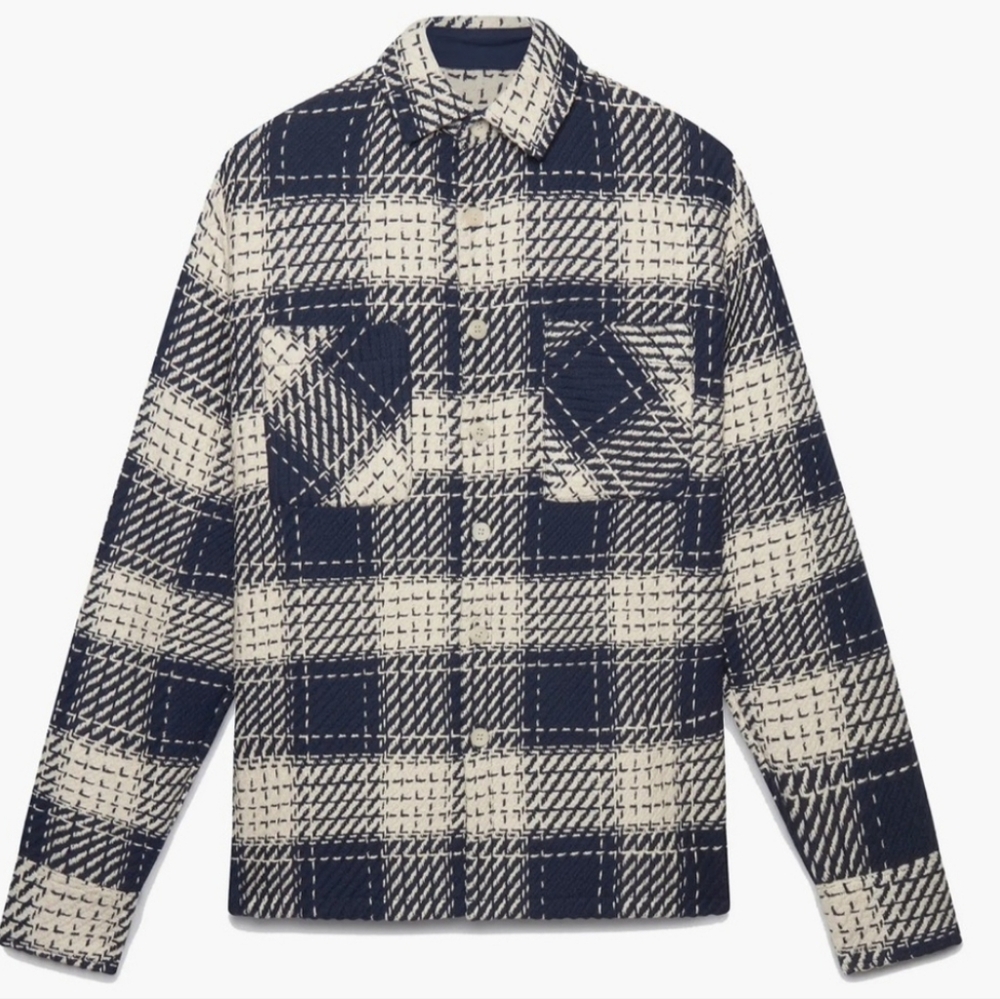 Wax London - Overshirt - Navy and White Plaid